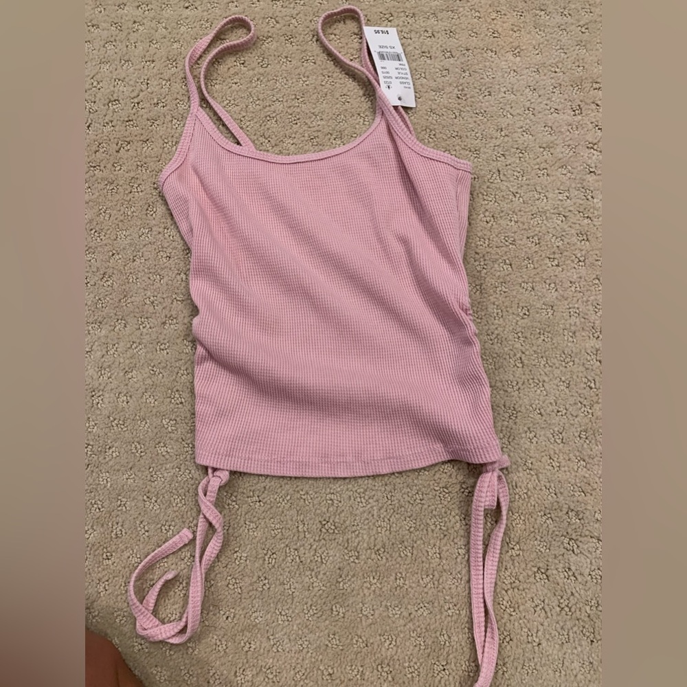 Pacsun Rouched Baby Pink Crop Top
